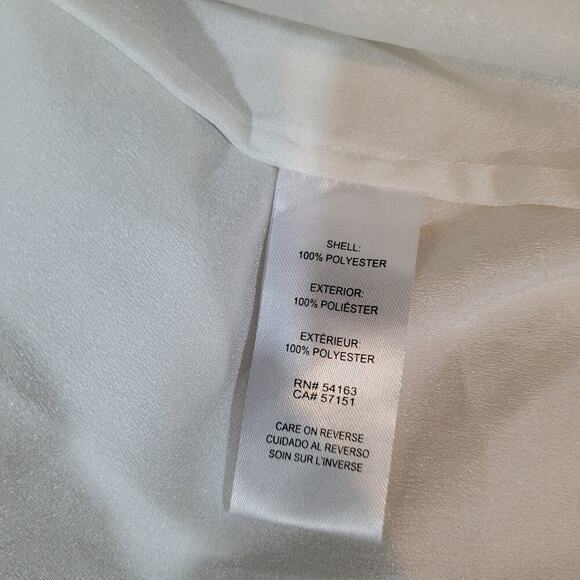 Calvin Klein White Blouse with Center Black Stripe - Size Large - Picture 5 of 8